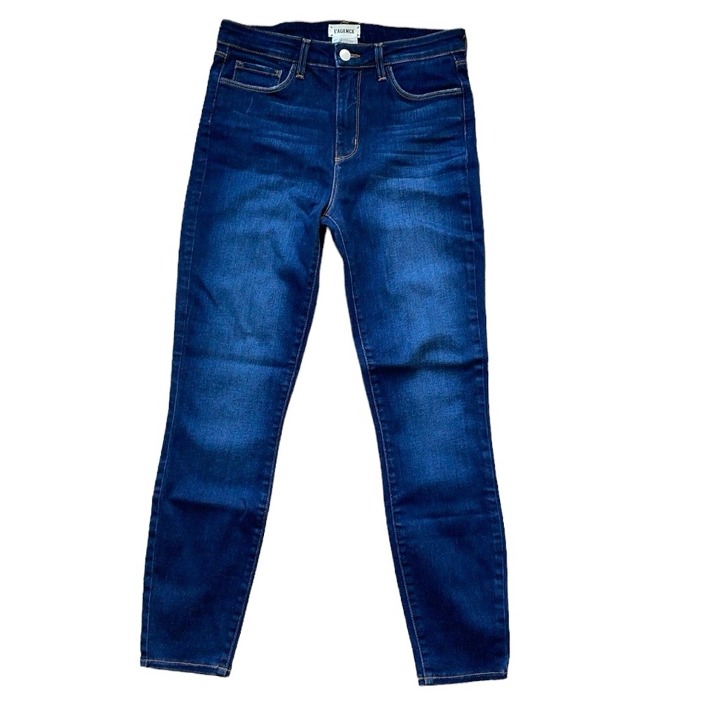 L'AGENCE Women's High-Rise Skinny Jeans in Dark Blue Wash